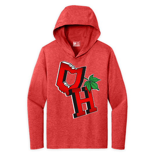 3D OH Heather Red Hoodie