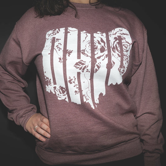 Floral Sweatshirt (Maroon)